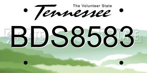 BDS8583 Tennessee License Plate