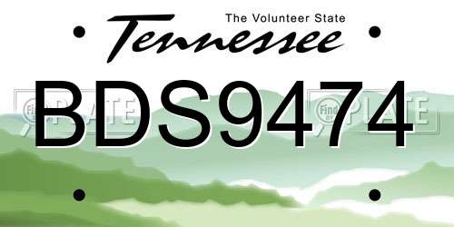 BDS9474 Tennessee License Plate