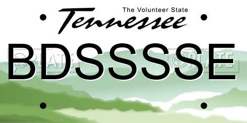 BDSSSSE Tennessee License Plate