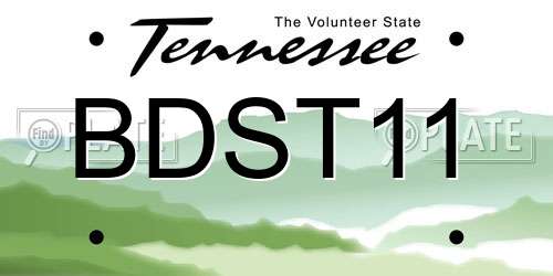 BDST11 Tennessee License Plate