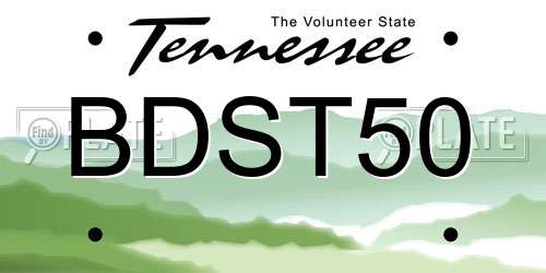 BDST50 Tennessee License Plate