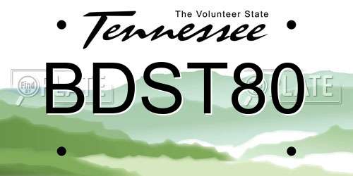 BDST80 Tennessee License Plate