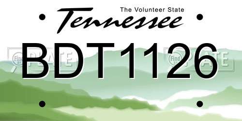 BDT1126 Tennessee License Plate