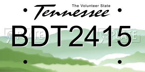 BDT2415 Tennessee License Plate