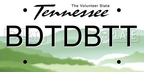 BDTDBTT Tennessee License Plate
