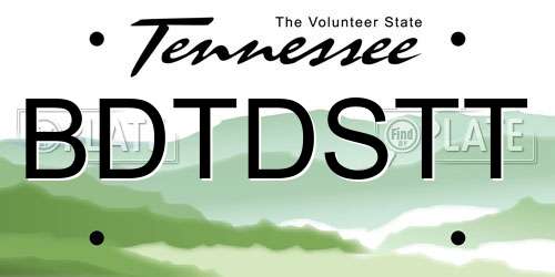 BDTDSTT Tennessee License Plate