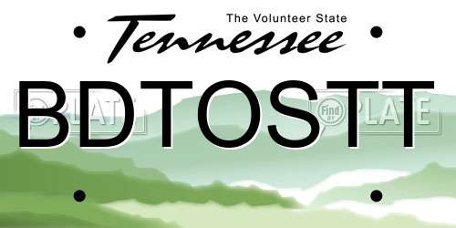 BDTOSTT Tennessee License Plate