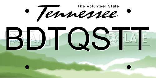 BDTQSTT Tennessee License Plate