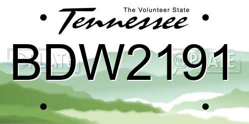 BDW2191 Tennessee License Plate