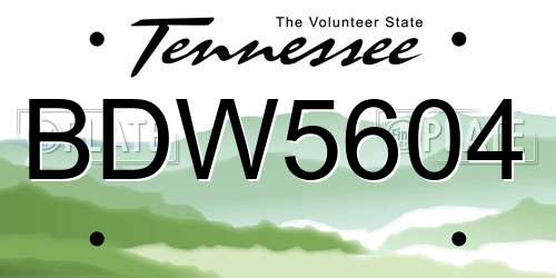 BDW5604 Tennessee License Plate