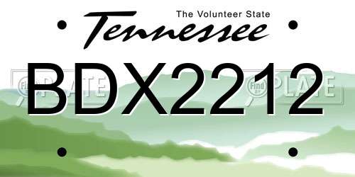 BDX2212 Tennessee License Plate