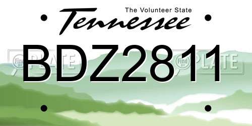 BDZ2811 Tennessee License Plate