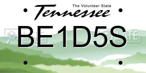 BE1D5S Tennessee License Plate