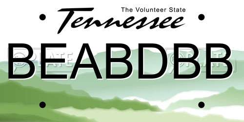 BEABDBB Tennessee License Plate