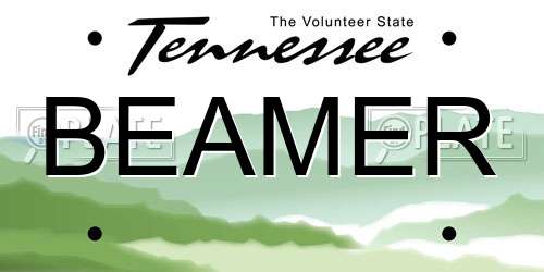 BEAMER Tennessee License Plate