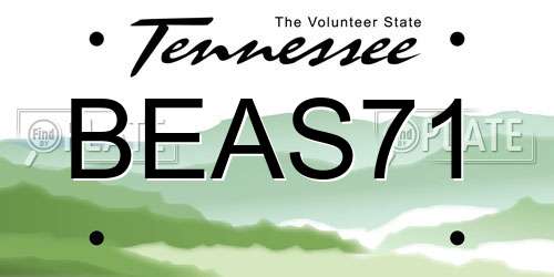 BEAS71 Tennessee License Plate