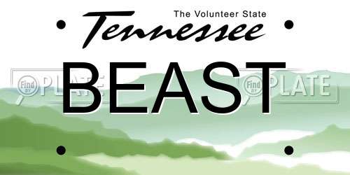 BEAST Tennessee License Plate