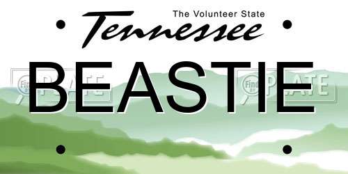 BEASTIE Tennessee License Plate