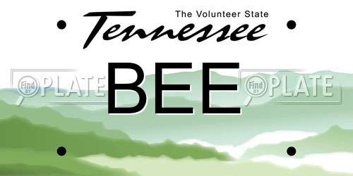 BEE Tennessee License Plate