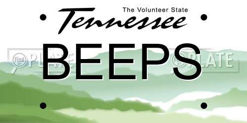 BEEPS Tennessee License Plate