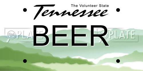 BEER Tennessee License Plate