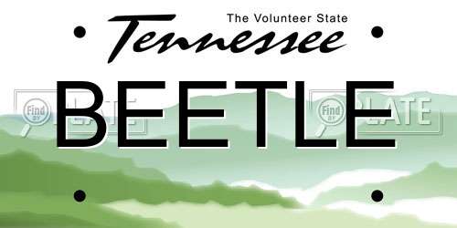 BEETLE Tennessee License Plate