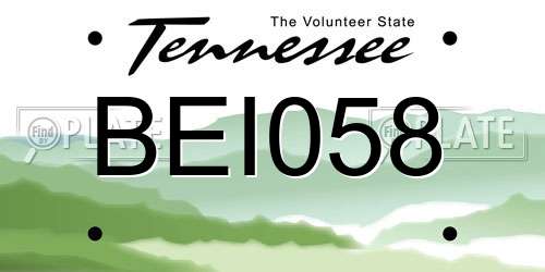 BEI058 Tennessee License Plate