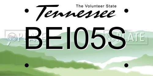 BEI05S Tennessee License Plate