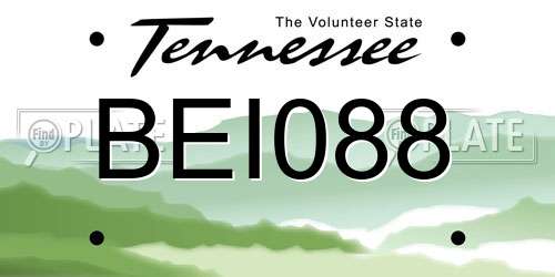 BEI088 Tennessee License Plate