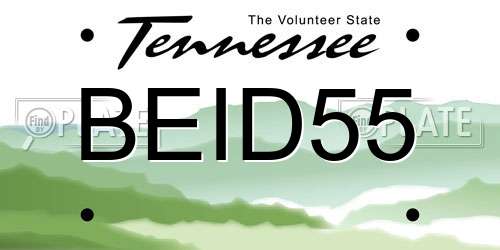 BEID55 Tennessee License Plate