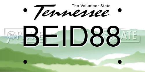 BEID88 Tennessee License Plate