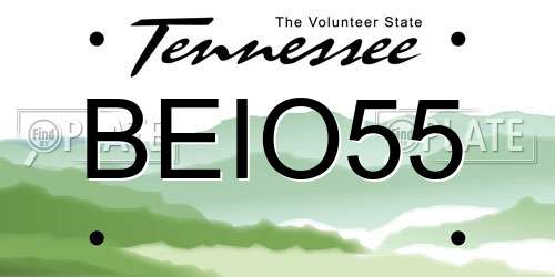 BEIO55 Tennessee License Plate