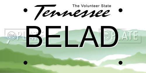BELAD Tennessee License Plate