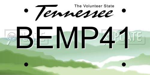 BEMP41 Tennessee License Plate
