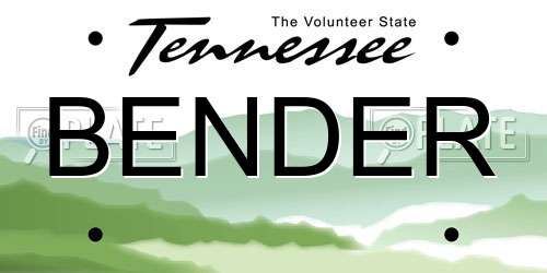 BENDER Tennessee License Plate