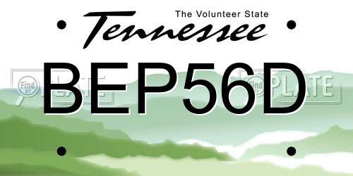 BEP56D Tennessee License Plate