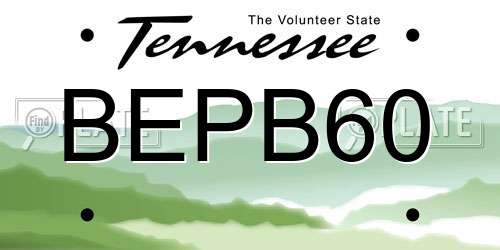 BEPB60 Tennessee License Plate
