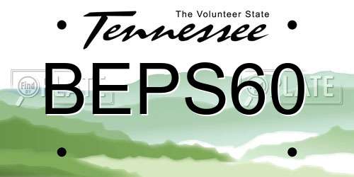 BEPS60 Tennessee License Plate