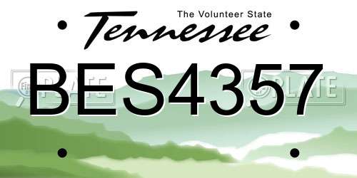 BES4357 Tennessee License Plate