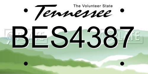 BES4387 Tennessee License Plate