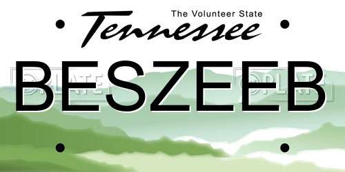 BESZEEB Tennessee License Plate
