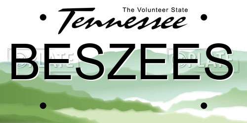 BESZEES Tennessee License Plate