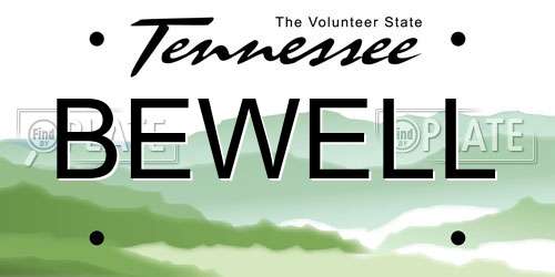BEWELL Tennessee License Plate