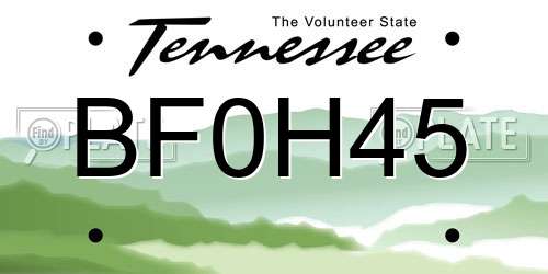 BF0H45 Tennessee License Plate
