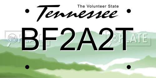 BF2A2T Tennessee License Plate