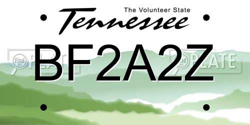 BF2A2Z Tennessee License Plate