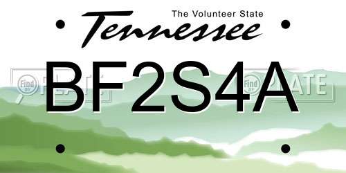 BF2S4A Tennessee License Plate