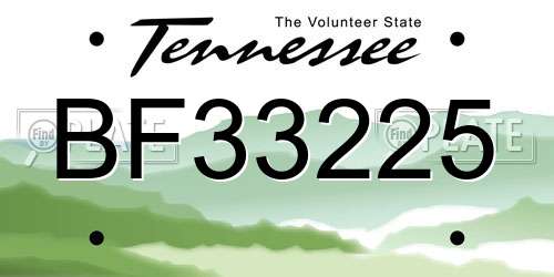 BF33225 Tennessee License Plate