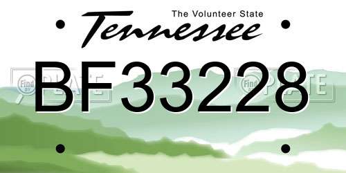 BF33228 Tennessee License Plate