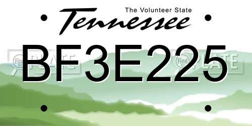 BF3E225 Tennessee License Plate
